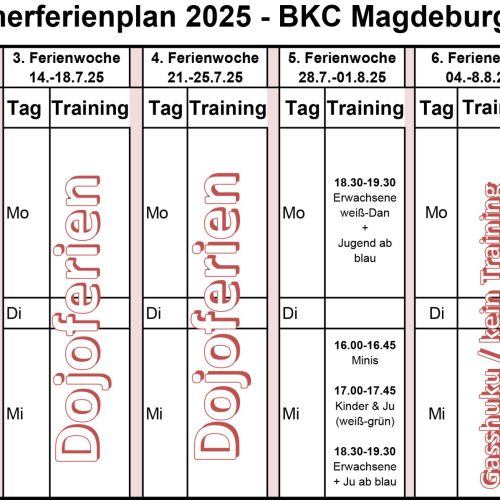 Sommerferientrainingsplan 2025